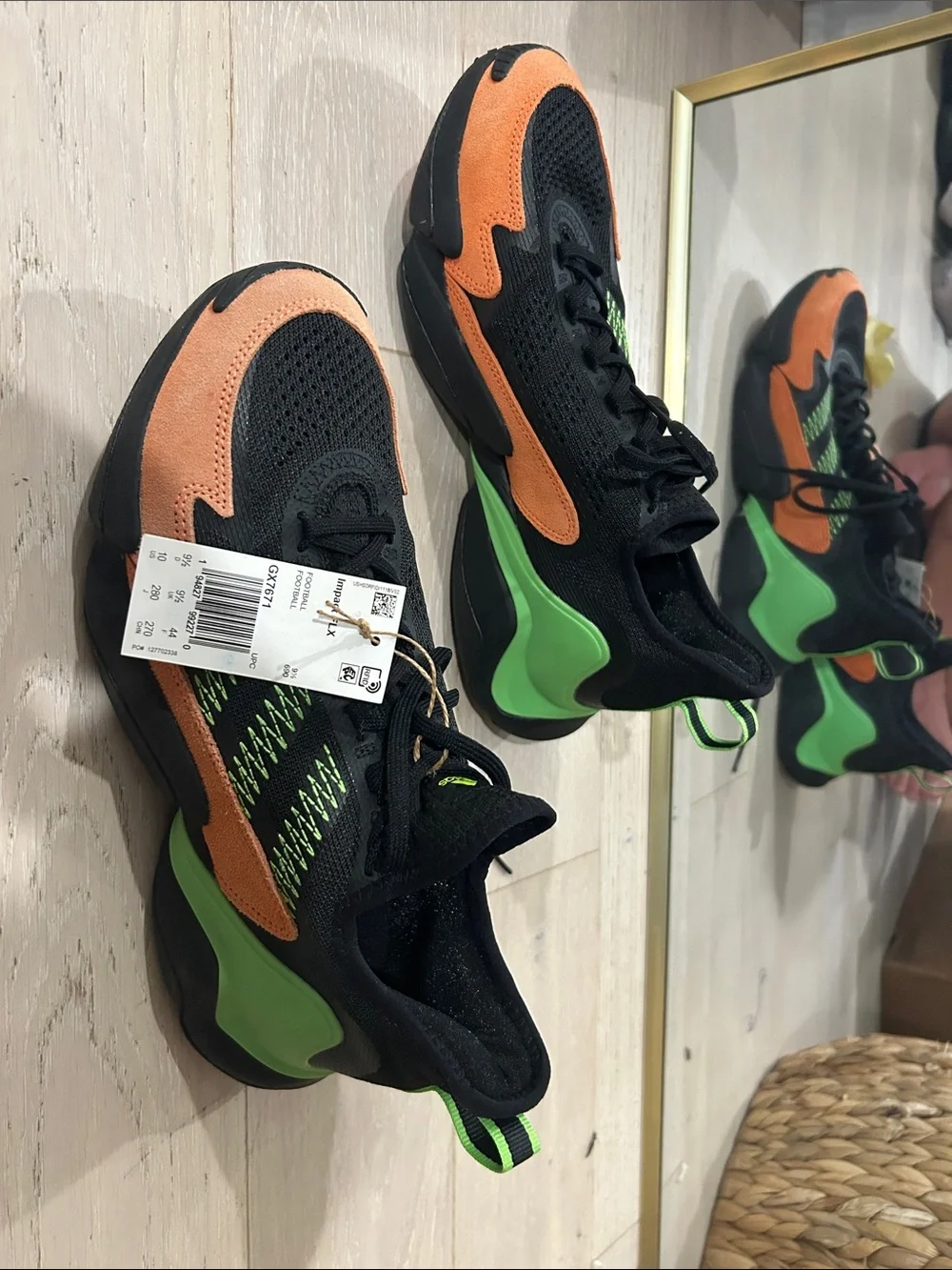 NEW Adidas Impact FLX Training Shoes GX7671 Black Green Orange Men’s 10